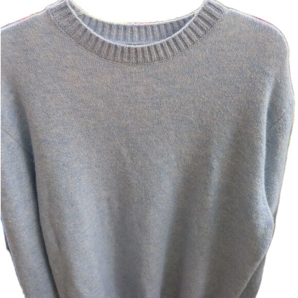 Men's Kangra Alpaca Wool Sky Blue Crew Sweater Italy Euro Old Money Academia - Picture 7 of 7